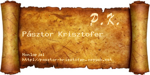Pásztor Krisztofer névjegykártya
