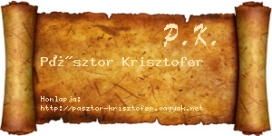 Pásztor Krisztofer névjegykártya