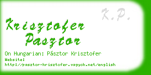 krisztofer pasztor business card