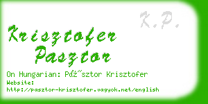 krisztofer pasztor business card